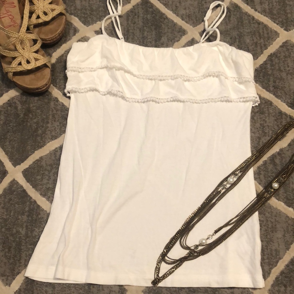 XS ruffle white Old Navy tank
